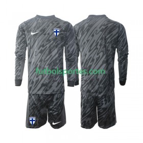 Camiseta Finlandia Portero Niño Primera Equipación 2024 Manga Larga